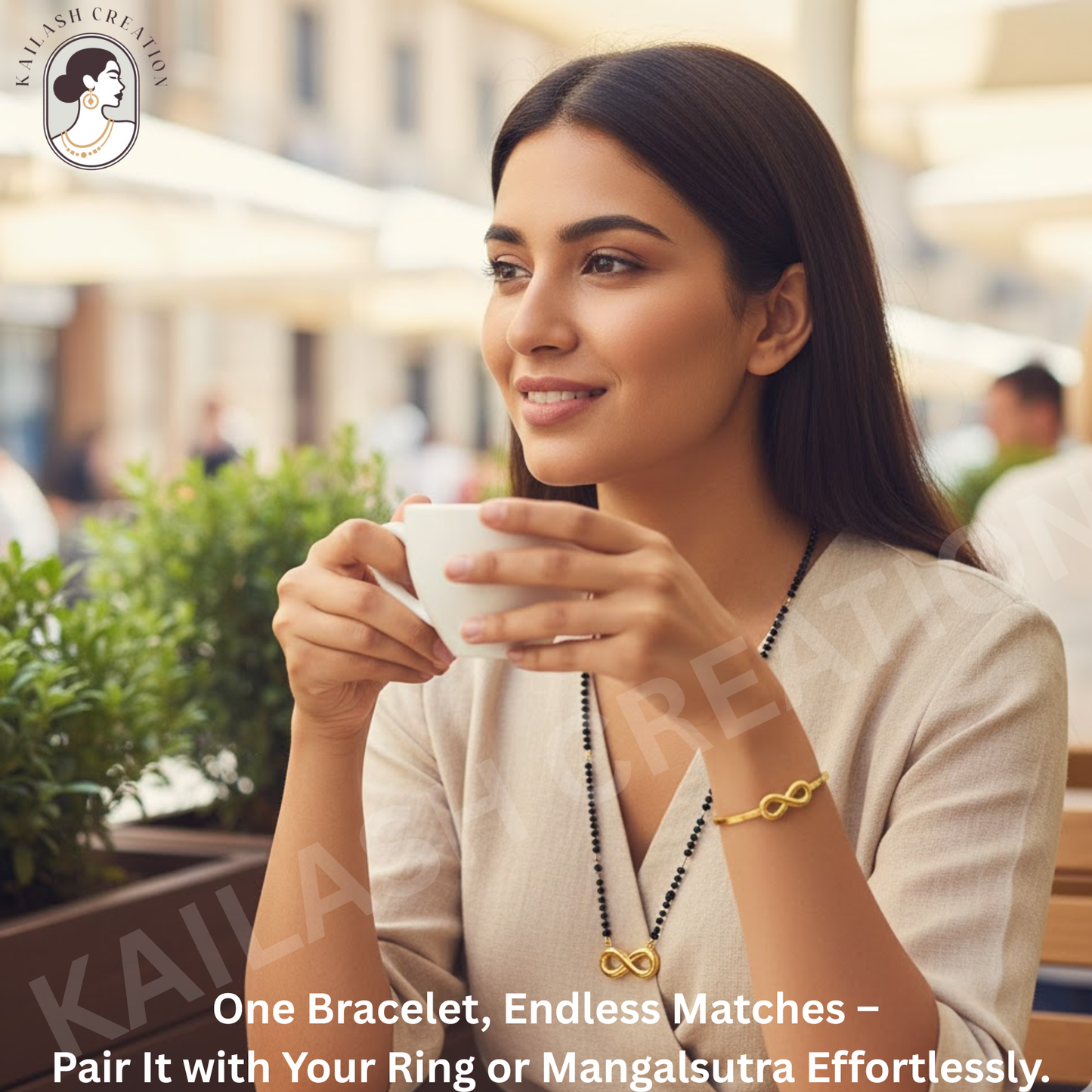 Anti Tarnish 18K Gold Plated Infinity Bracelet for Women and Girls