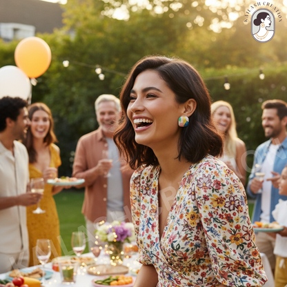 Multi Color Drip Oil  Enamel Square Stud Earrings for Women and Girls