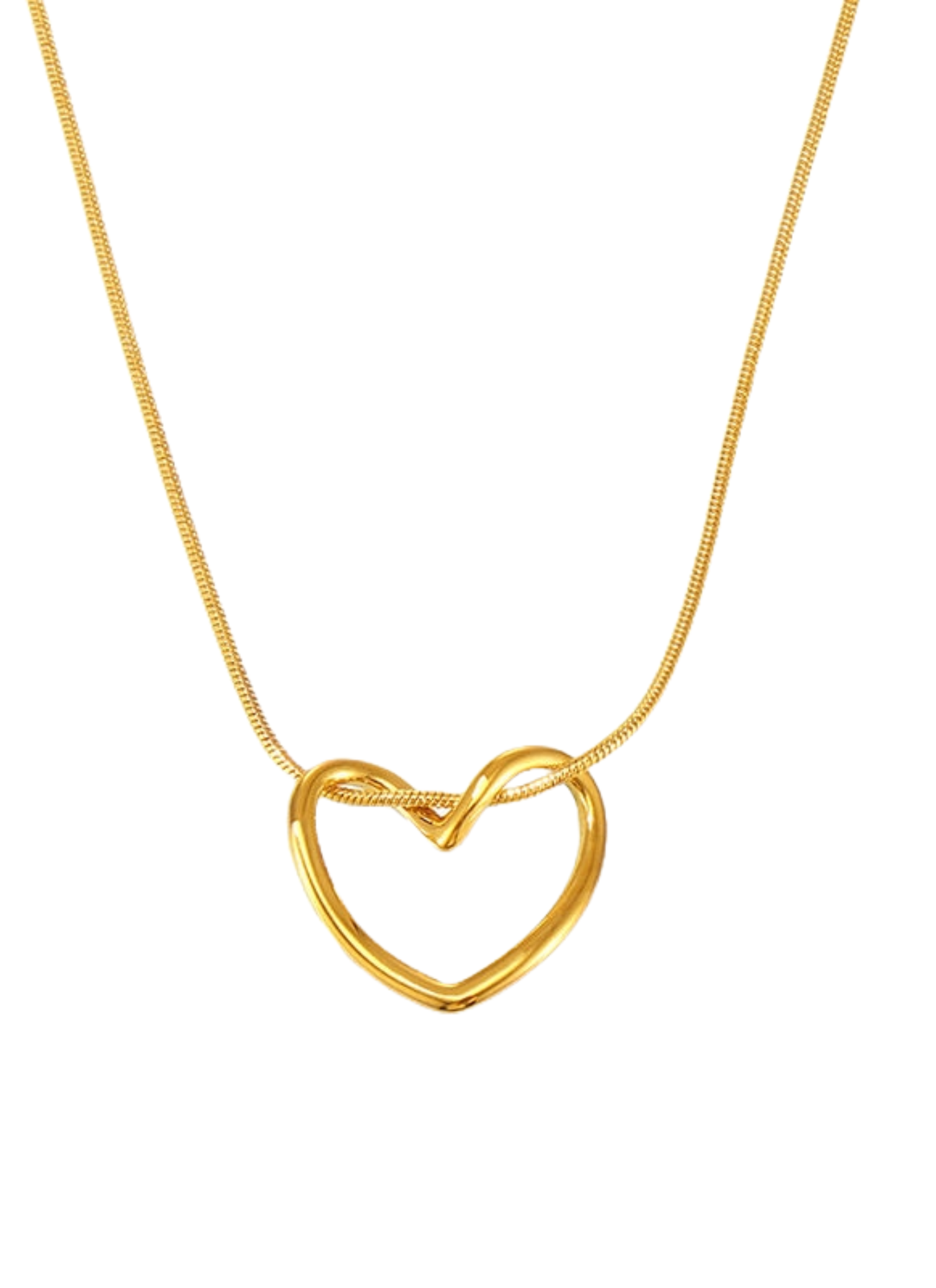 Open Heart Pendant with Adjustable Chain Necklace