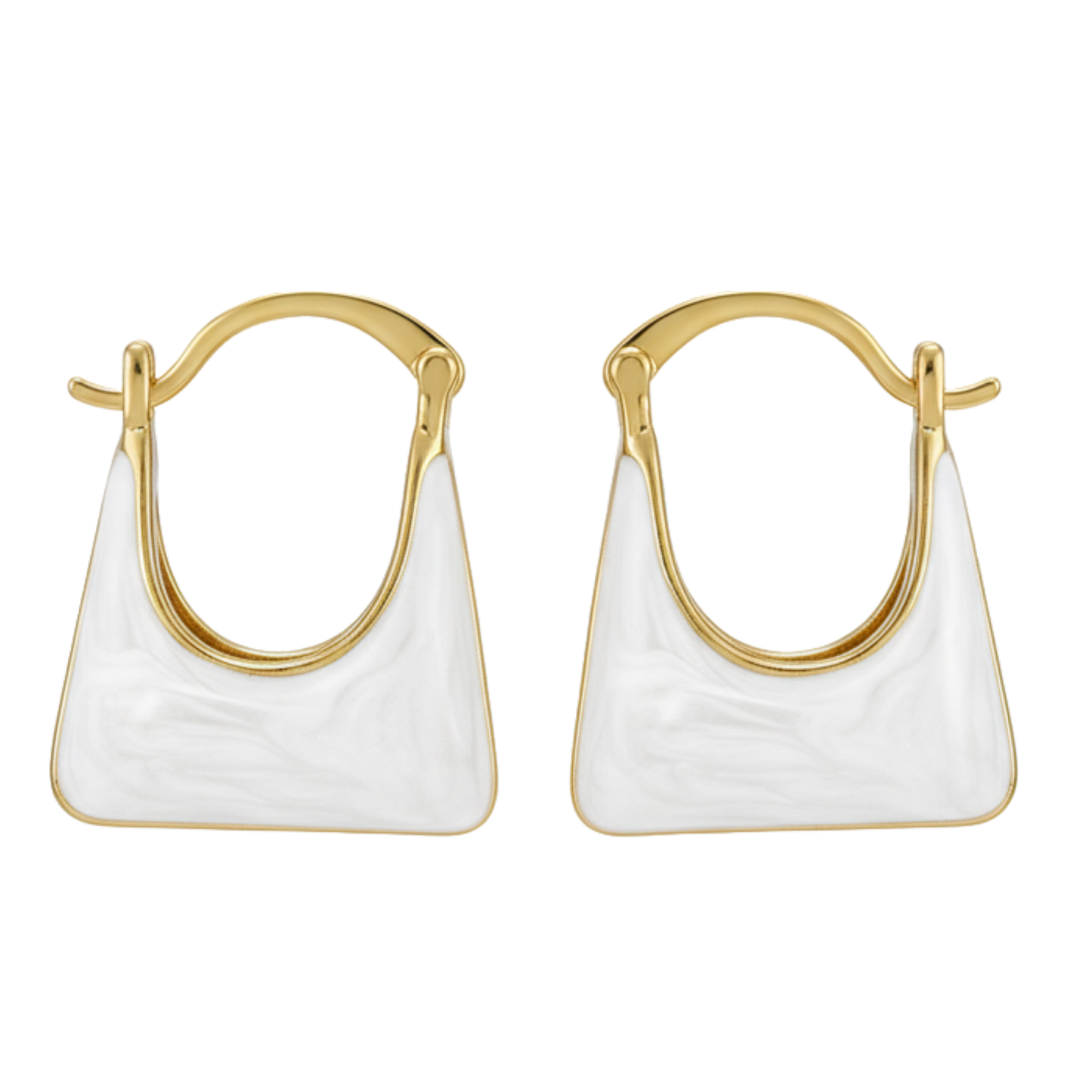 18K Gold Plated Stainless Steel Mini Bag Shape Earrings for Women and Girls