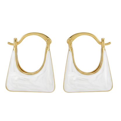 18K Gold Plated Stainless Steel Mini Bag Shape Earrings for Women and Girls