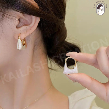 18K Gold Plated Stainless Steel Mini Bag Shape Earrings for Women and Girls