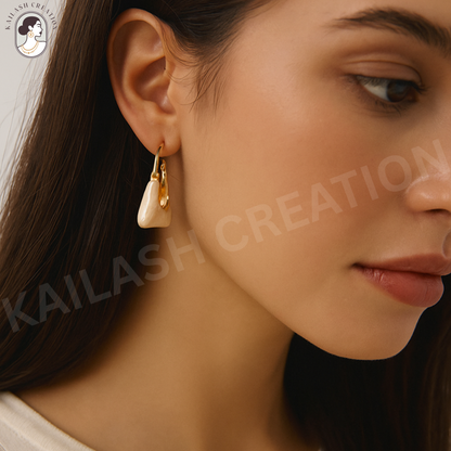 18K Gold Plated Stainless Steel Mini Bag Shape Earrings for Women and Girls