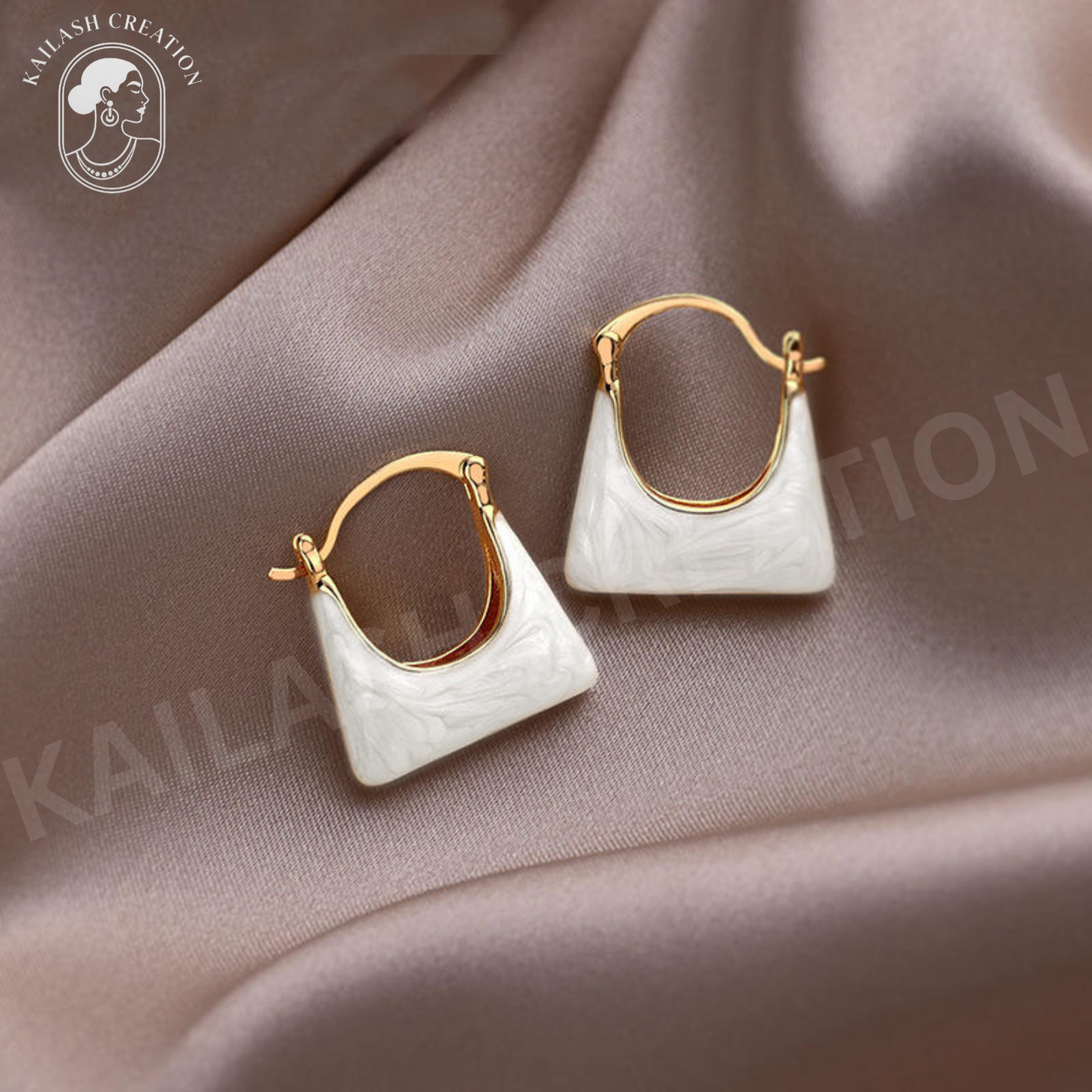 18K Gold Plated Stainless Steel Mini Bag Shape Earrings for Women and Girls