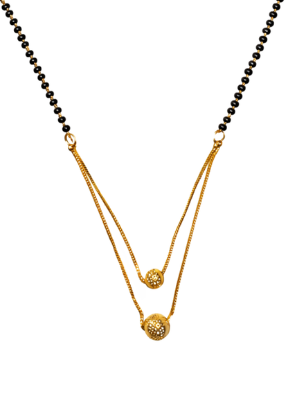Gold Plated Mangalsutra with Black Beads for women Stylish
