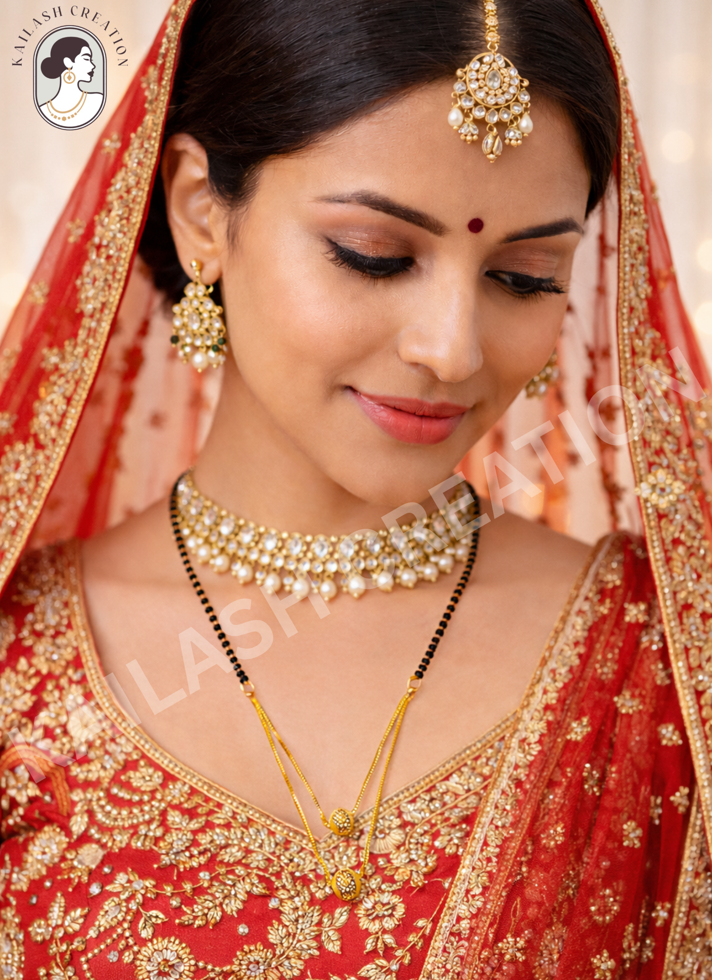 Gold Plated Mangalsutra with Black Beads for women Stylish