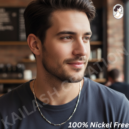 Anti Tarnish 316L Stainless Steel Rice Chain for Men and Boys