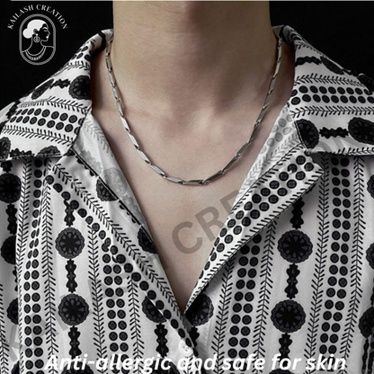 Anti Tarnish 316L Stainless Steel Rice Chain for Men and Boys