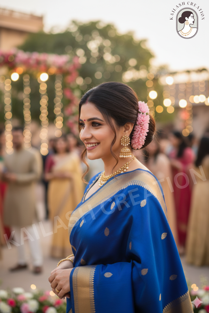 Reusable Artificial Mogra Flower Hair Garland for Women - Pink - 15 Inches