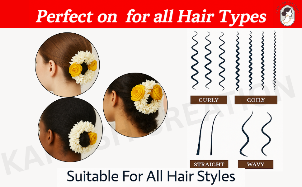 Artificial Mogra Gajra with Scented Jasmine Yellow Flower for Hair Bun & Braids