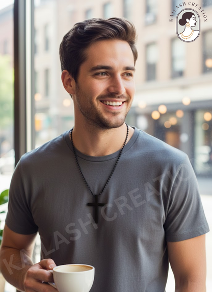 Christian Cross Black Anti Tarnish Pendant for Men and Boys Stylish