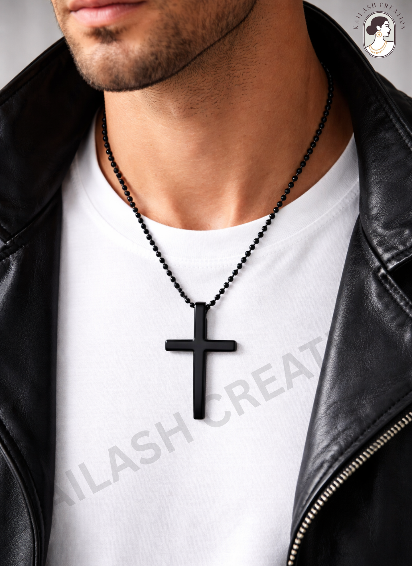 Christian Cross Black Anti Tarnish Pendant for Men and Boys Stylish