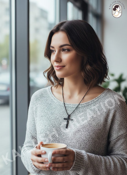 Christian Cross Black Anti Tarnish Pendant for Men and Boys Stylish