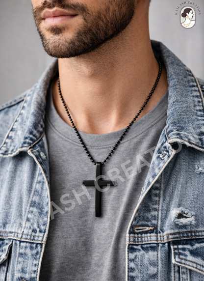 Christian Cross Black Anti Tarnish Pendant for Men and Boys Stylish