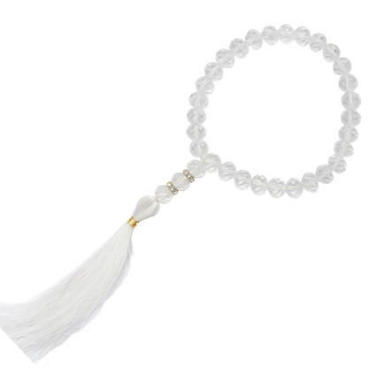 Crystal Quartz Stone Elastic Japa Mala Bracelet for Men & Women