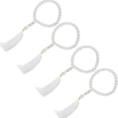 Crystal Quartz Stone Elastic Japa Mala Bracelet for Men & Women