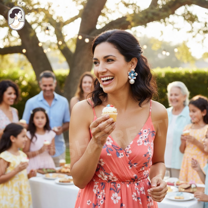 Floral Enamel Pearl Drop Earrings for Women & Girls Stylish