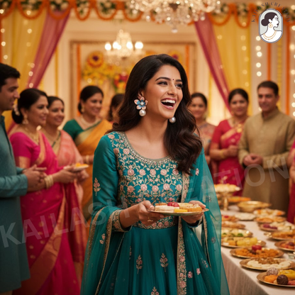 Floral Enamel Pearl Drop Earrings for Women & Girls Stylish