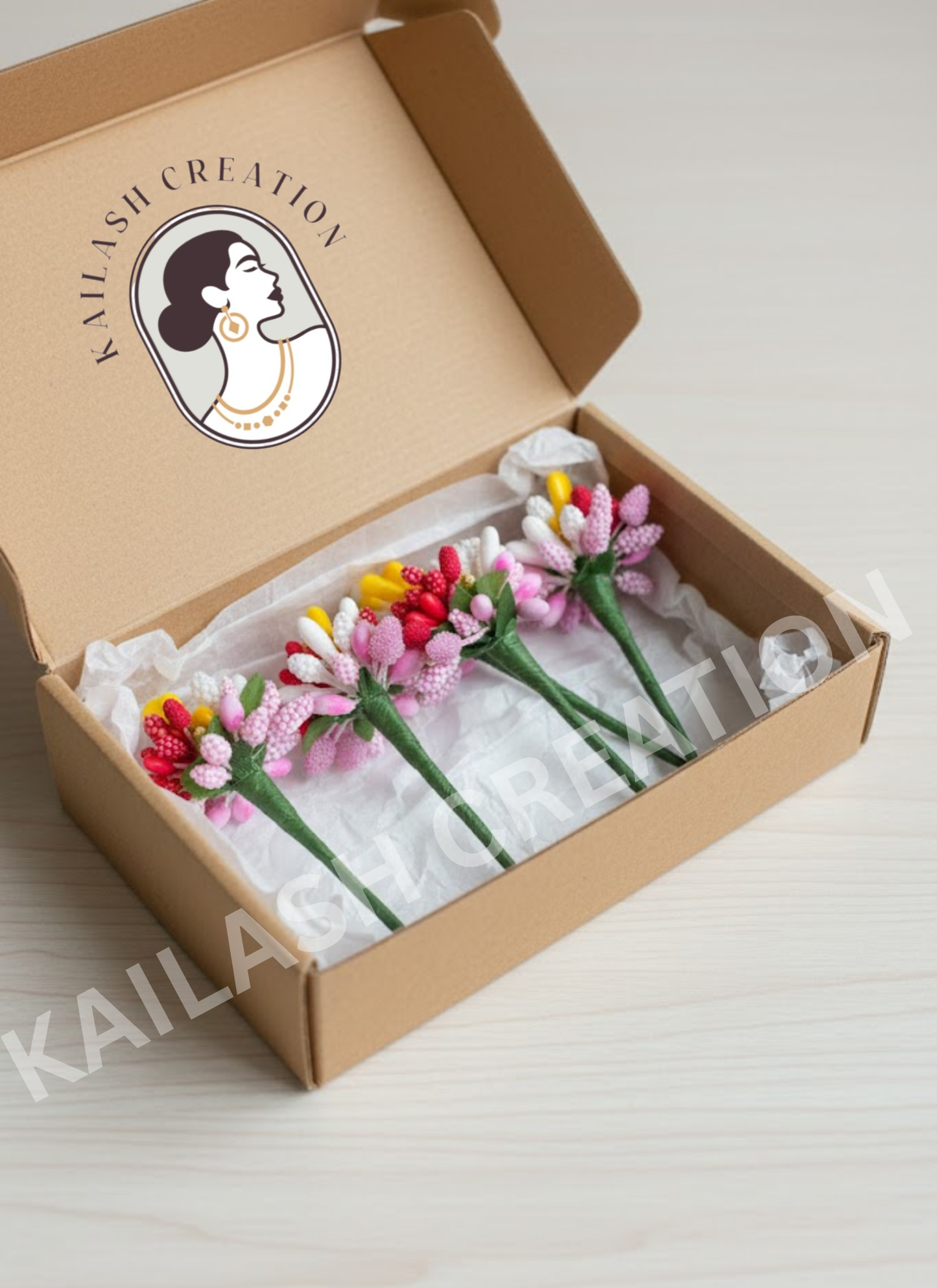 Multicolor Flower Juda Hair Pins for Women & Girls Stylish - Pack of 6