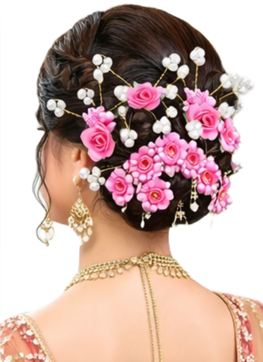 Flower Juda Hair Pins for Women & Girls Stylish - Pack of 6