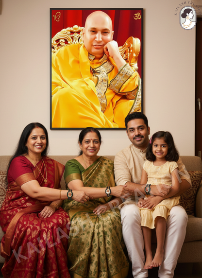 Jai Guruji Black Beads Bracelet with Gold Plated Photo for Men & Women