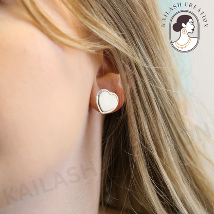 Heart Shape Stud Earrings for Women & Girls
