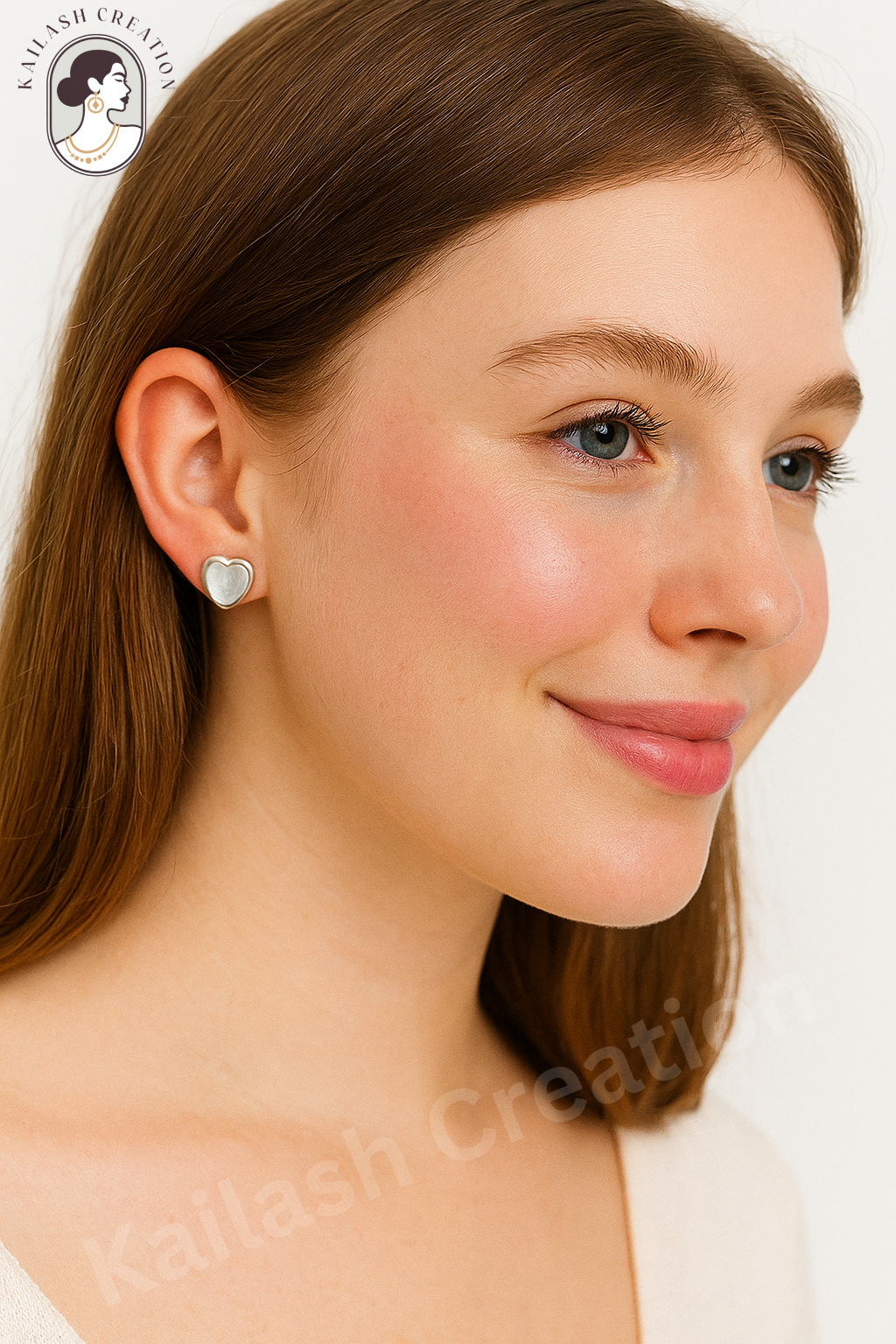 Heart Shape Stud Earrings for Women & Girls