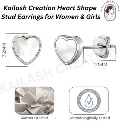 Heart Shape Stud Earrings for Women & Girls