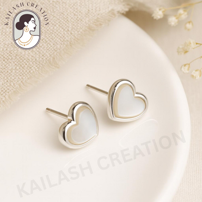 Heart Shape Stud Earrings for Women & Girls