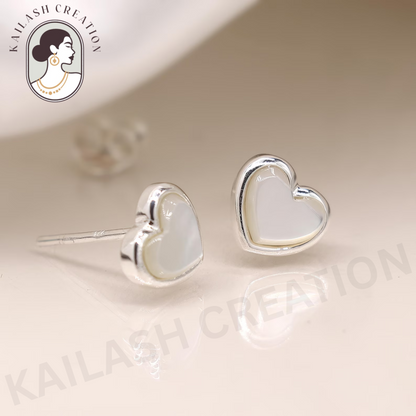 Heart Shape Stud Earrings for Women & Girls