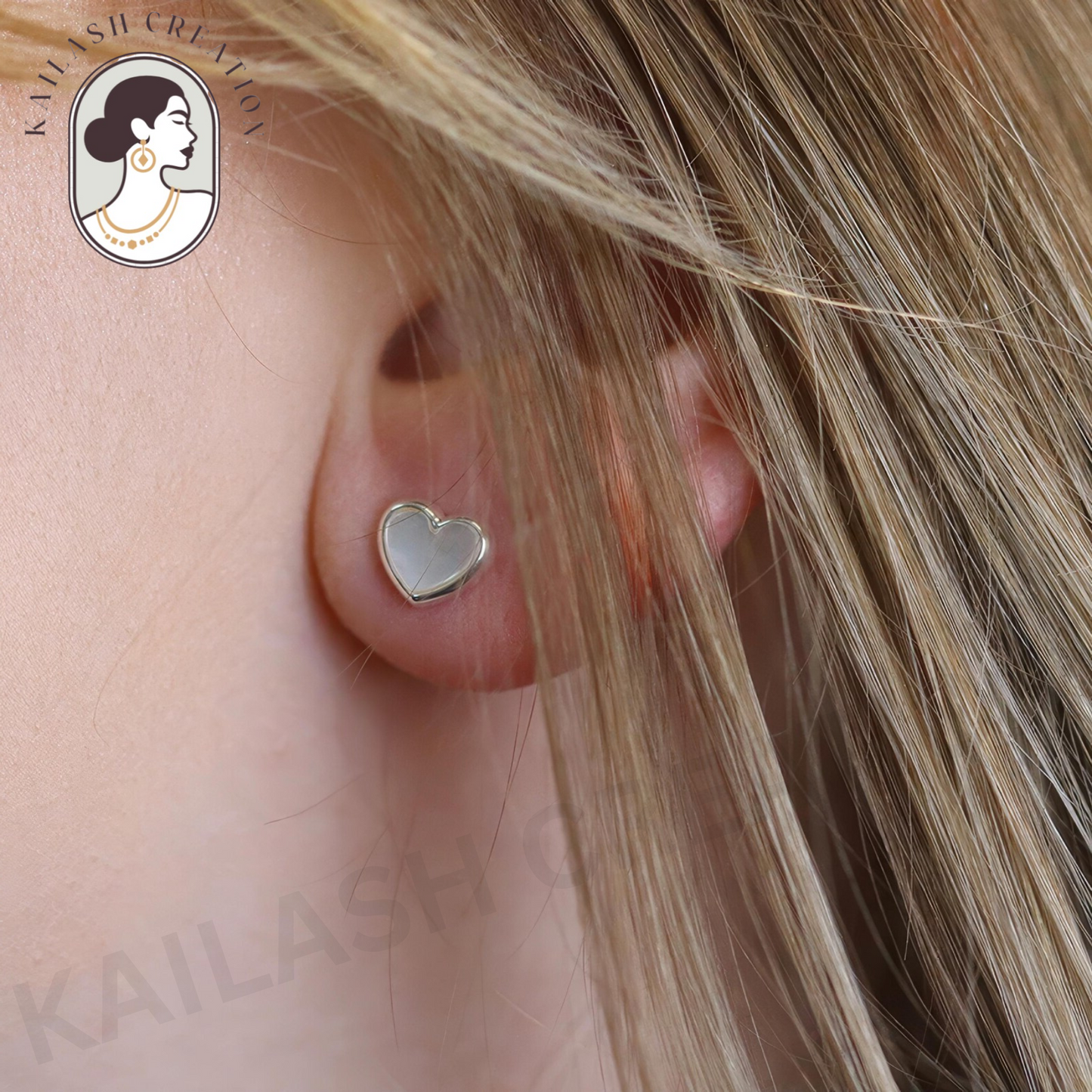 Heart Shape Stud Earrings for Women & Girls