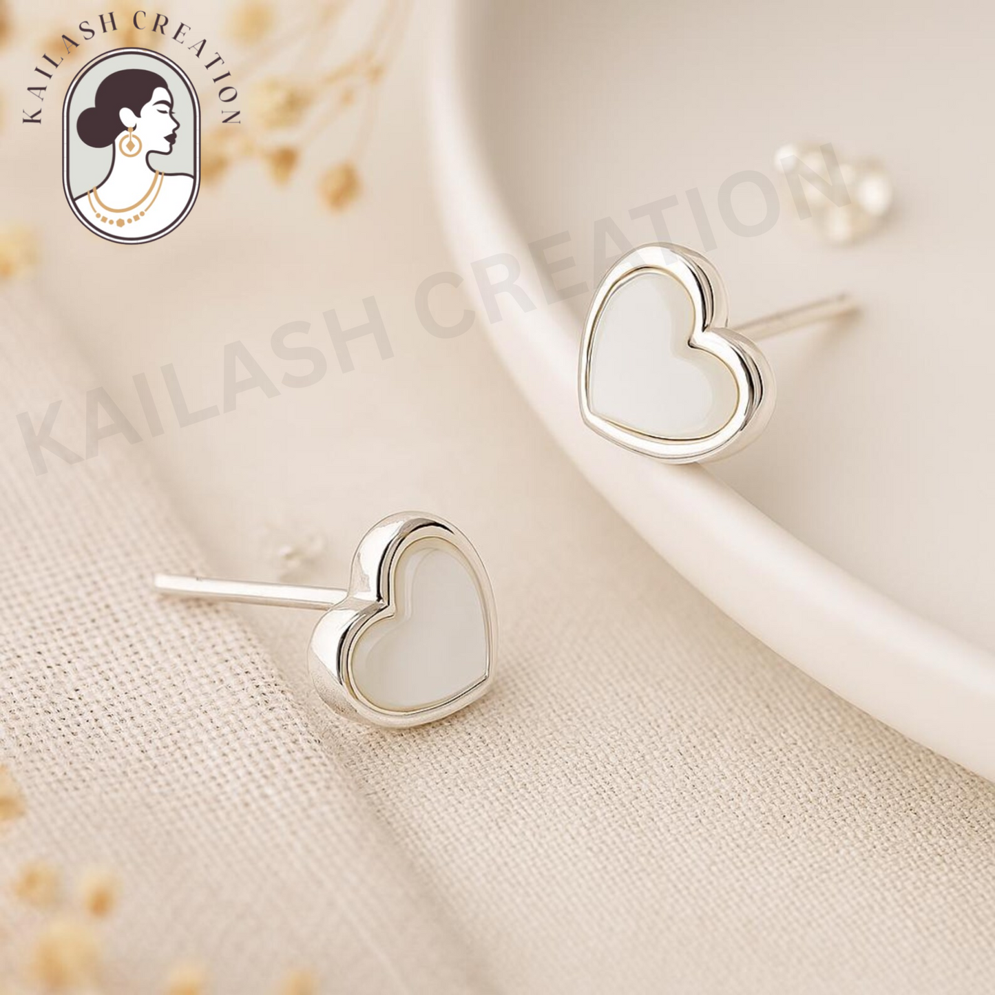 Heart Shape Stud Earrings for Women & Girls