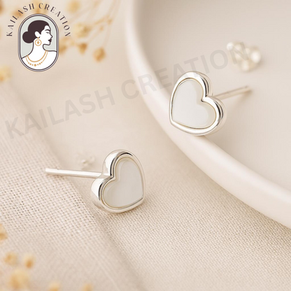 Heart Shape Stud Earrings for Women & Girls