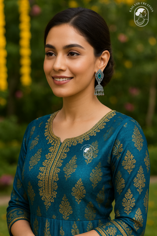 Peacock Feather Janmashtami Special Jhumki Earrings for Women