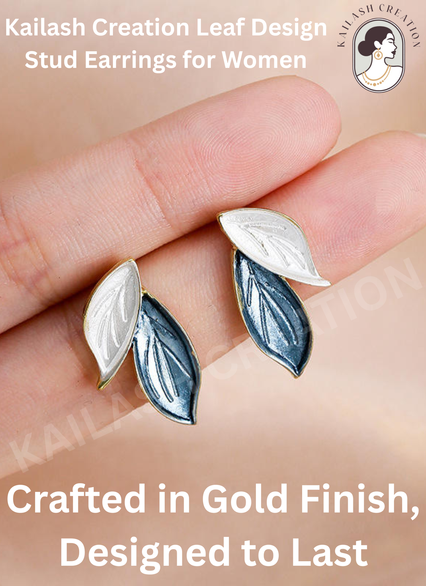Blue & White Leaf Dangle Earrings for Women and Girls stylish