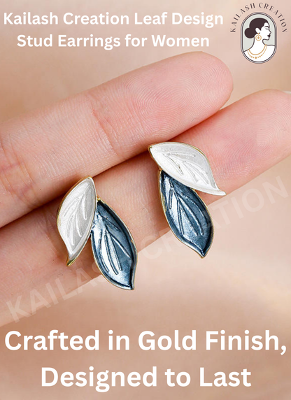 Blue & White Leaf Dangle Earrings for Women and Girls stylish
