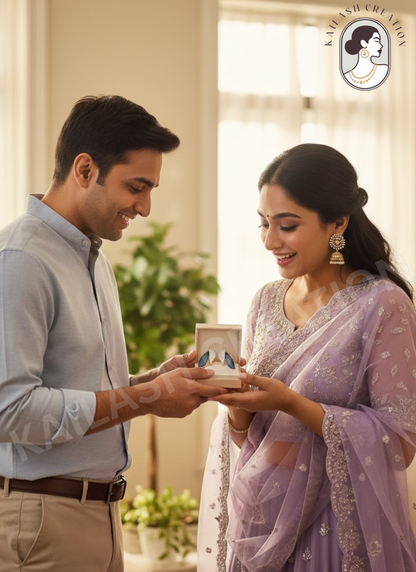 Blue & White Leaf Dangle Earrings for Women and Girls stylish