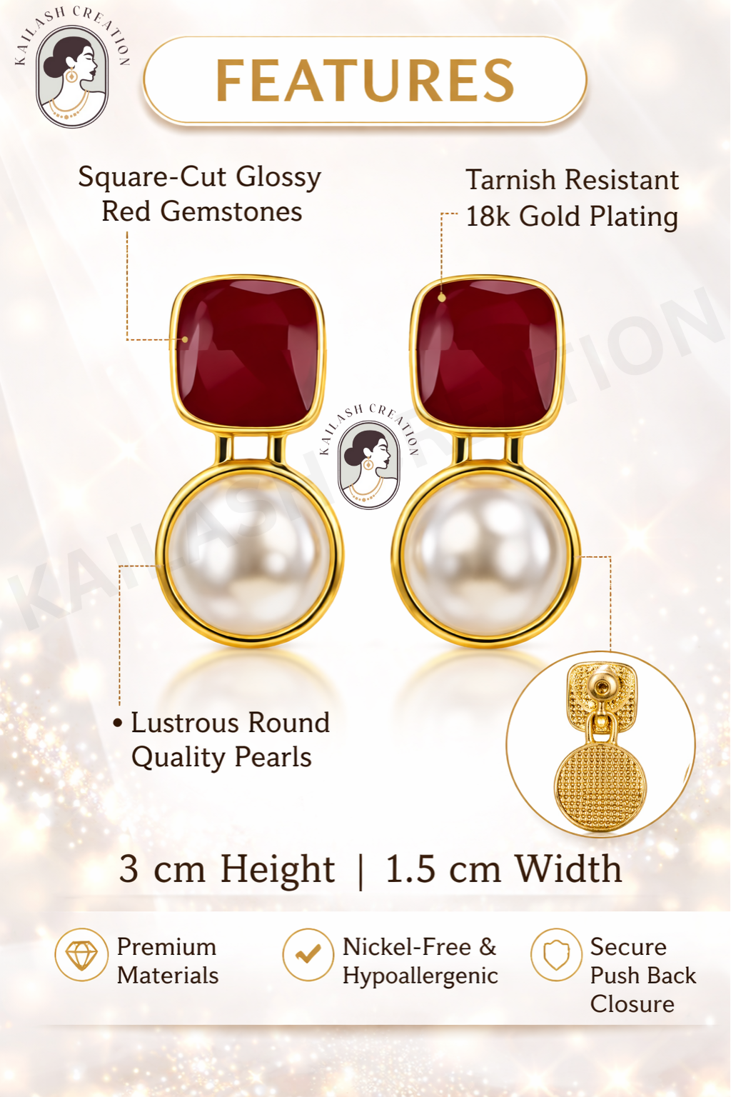 Pearl Drop Earrings for Women & Girls Stylish