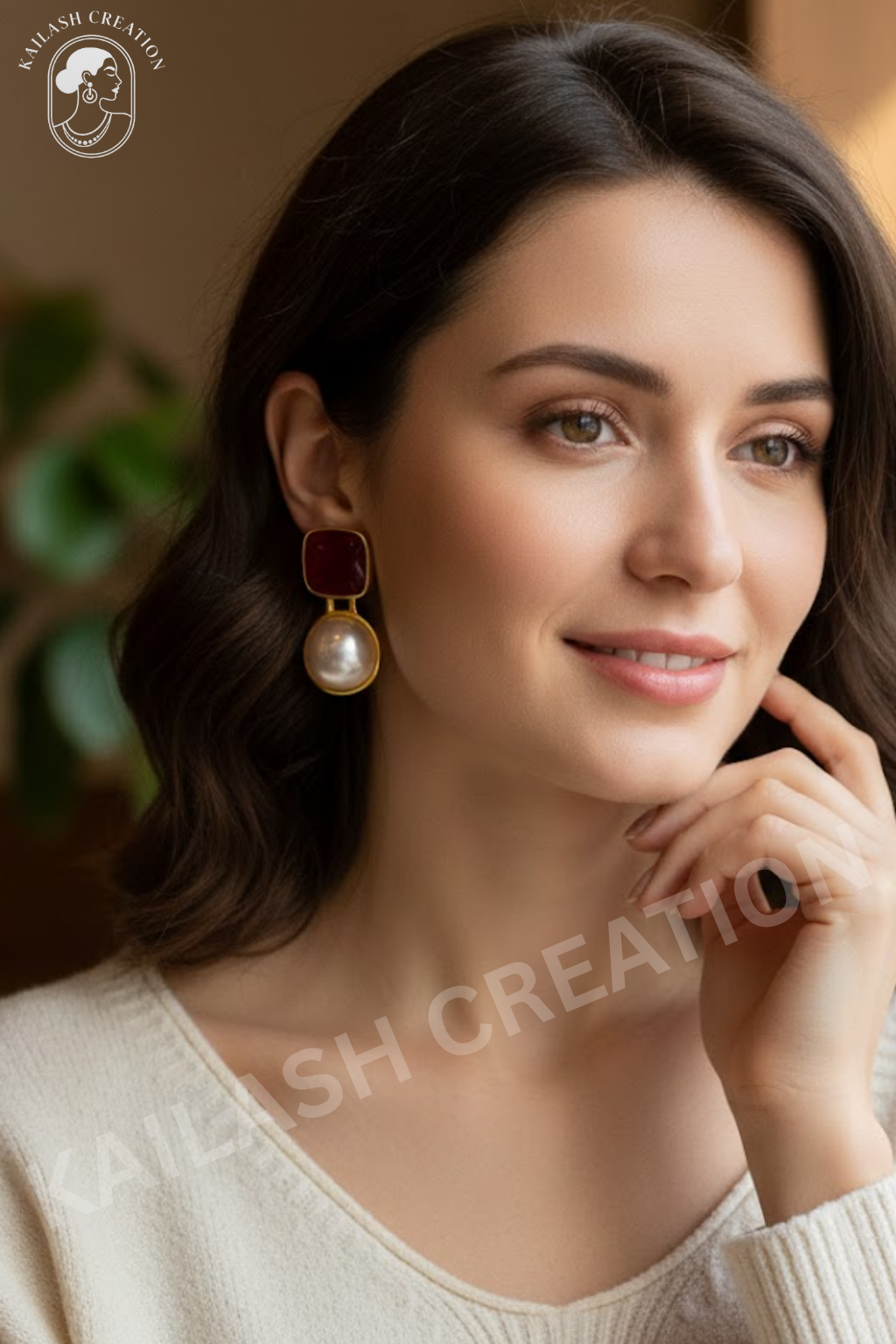 Pearl Drop Earrings for Women & Girls Stylish