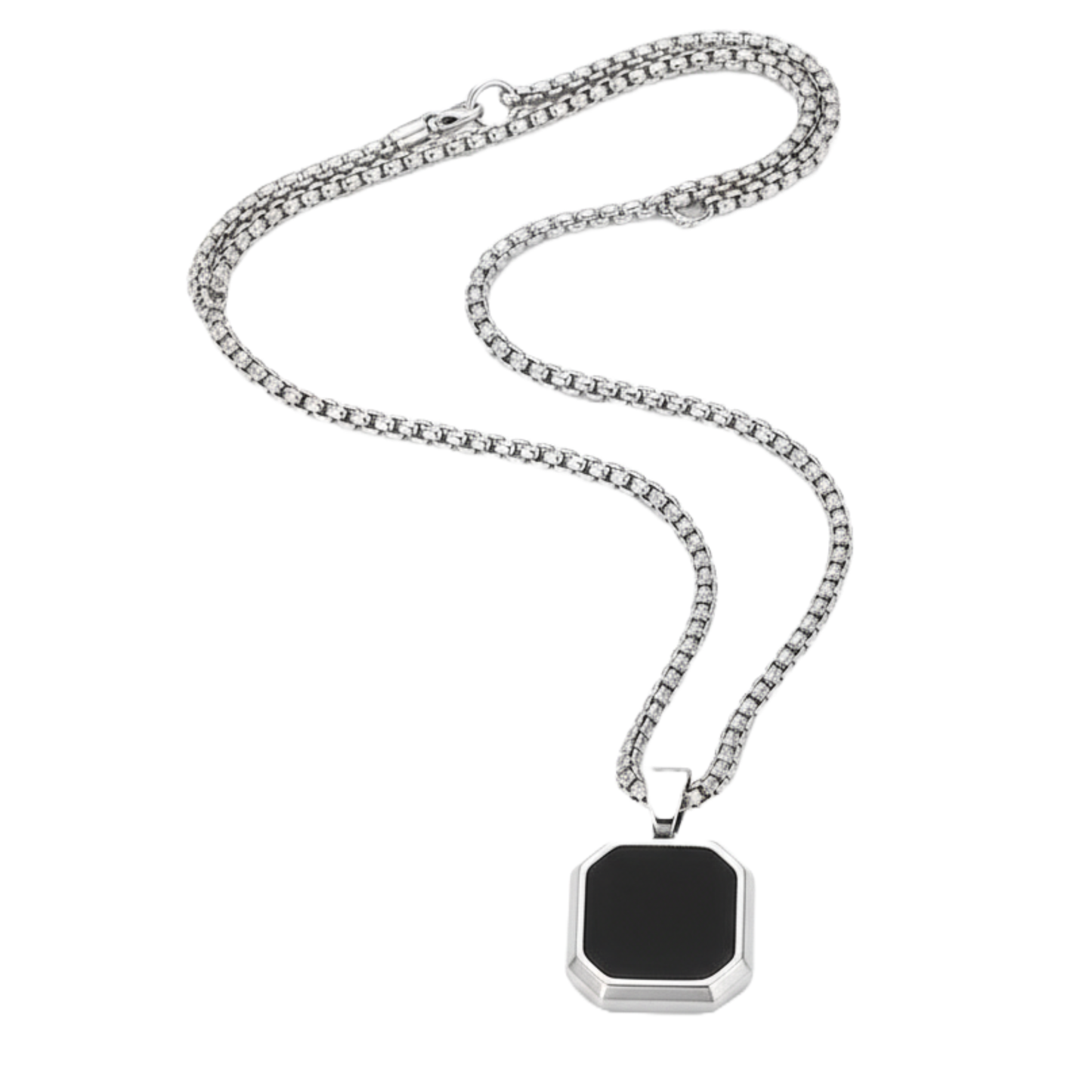 Anti Tarnish Stainless Steel Black Geometric Pendant Chain for Men and Boys