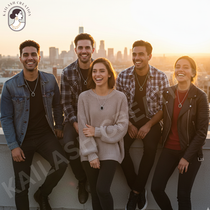 Anti Tarnish Stainless Steel Black Geometric Pendant Chain for Men and Boys