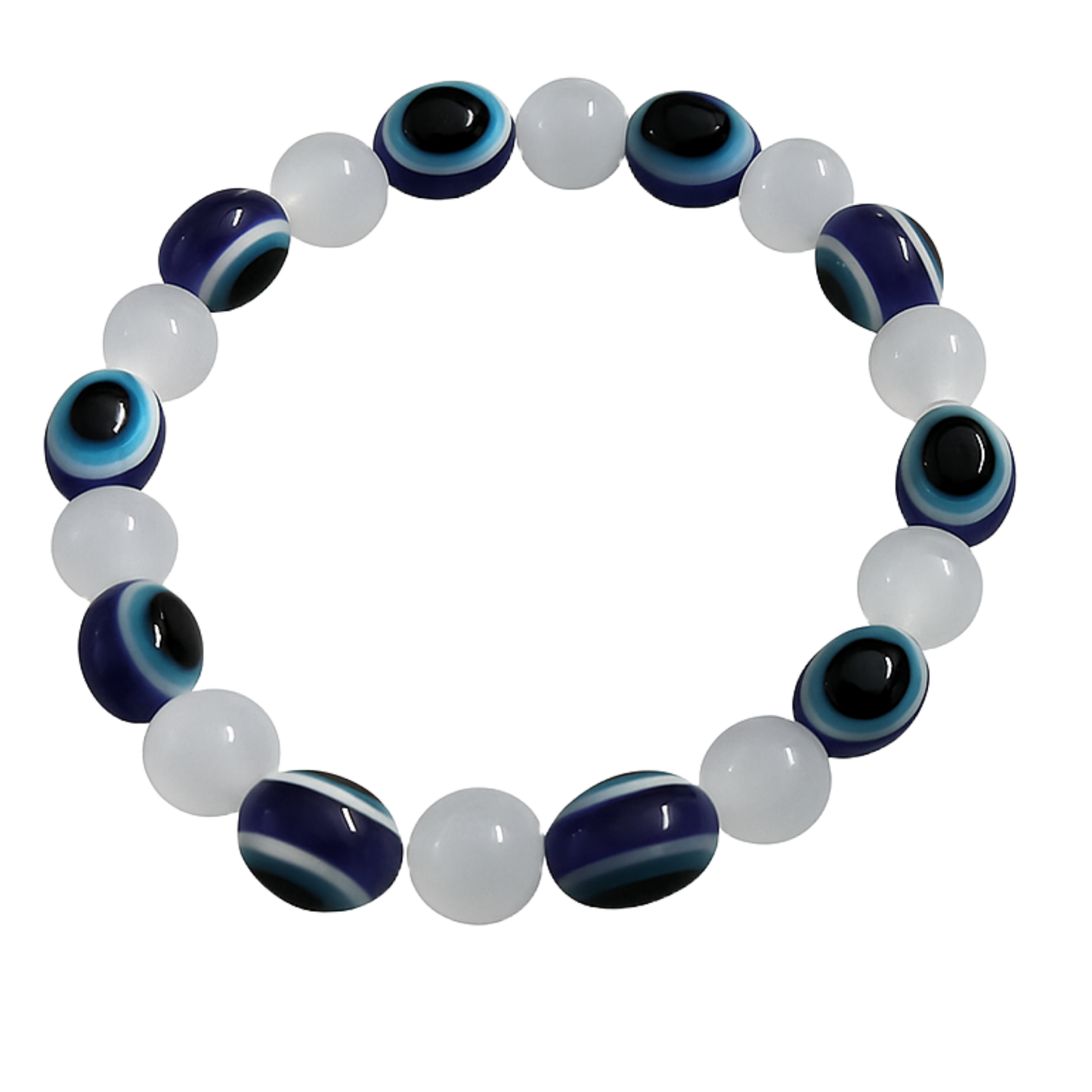 Black and Milky Evil Eye Bracelet for Men & Women