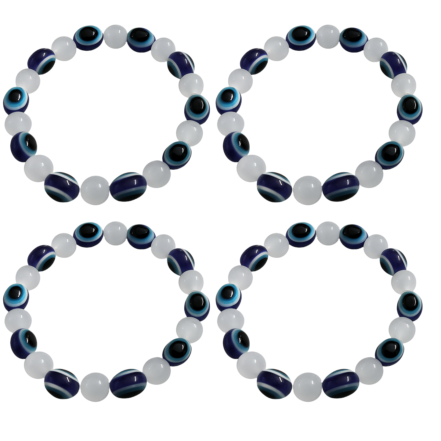 Black and Milky Evil Eye Bracelet for Men & Women