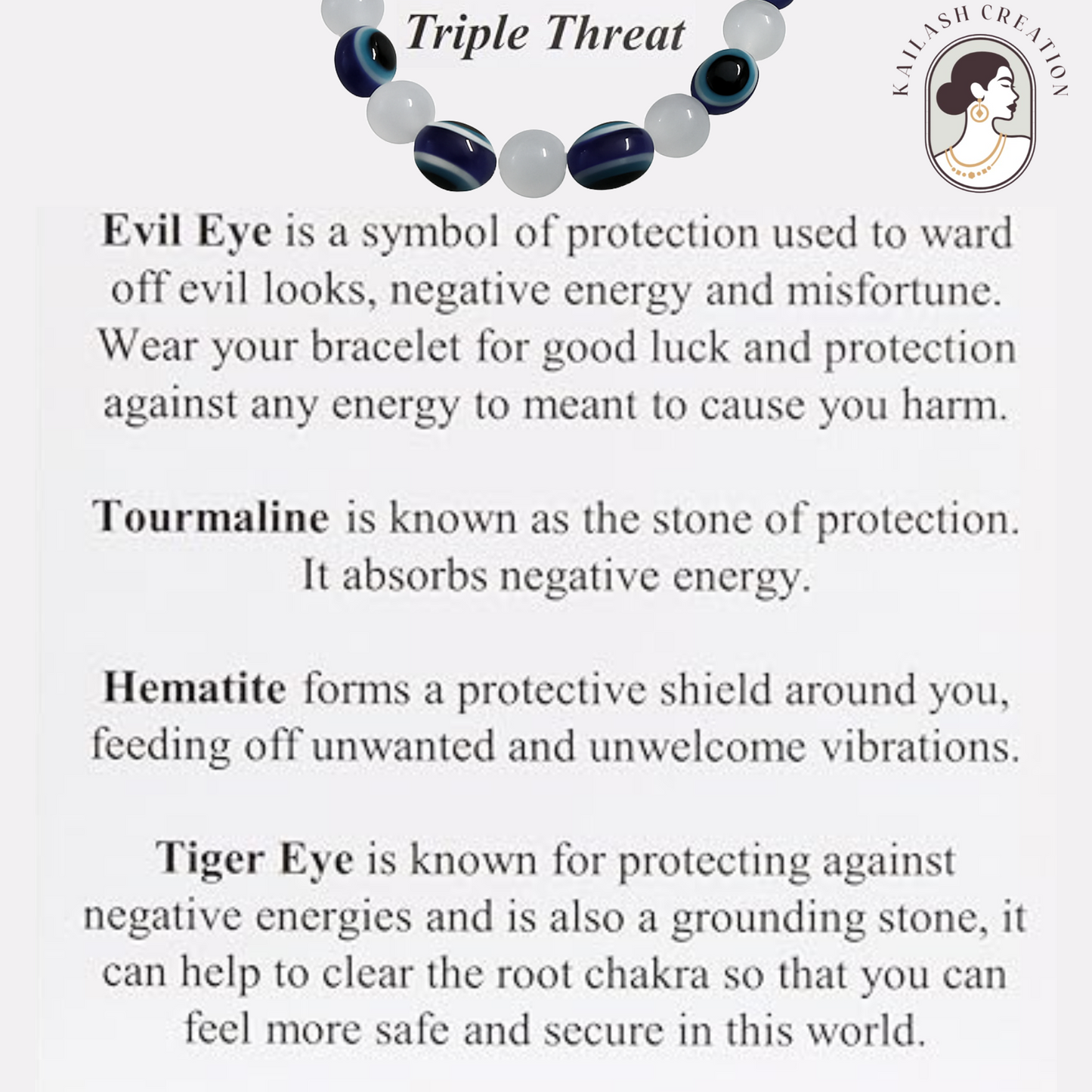 Black and Milky Evil Eye Bracelet for Men & Women