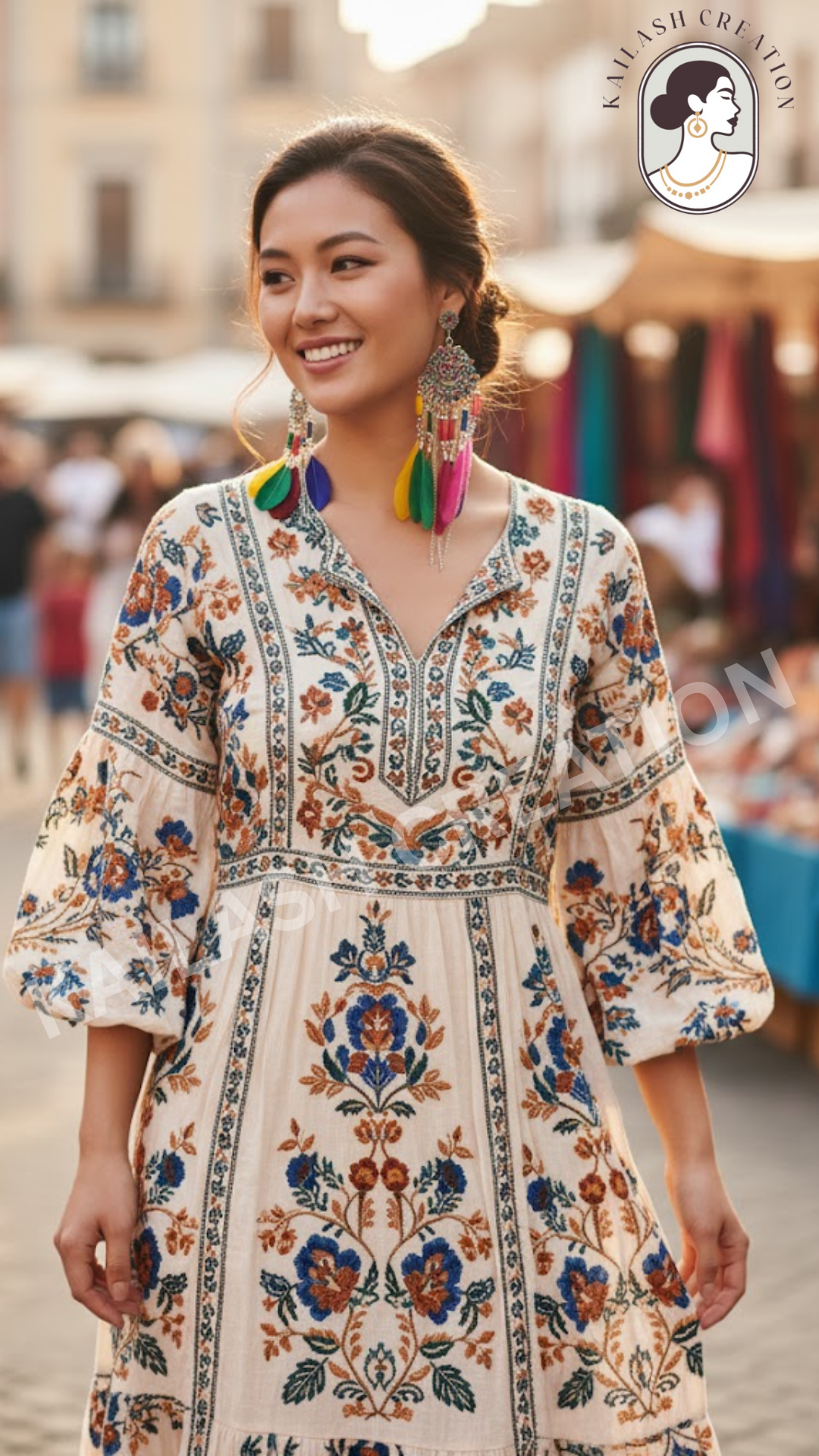 Multicolor Boho Feather Jhumki Earrings for Women and Girls Stylish