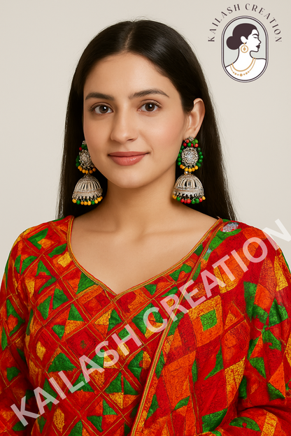 Multicolor Jhumki Earrings for Women & Girls