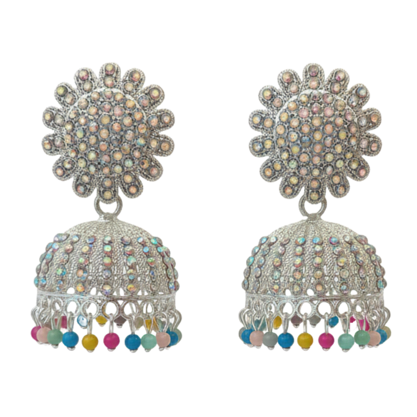 Multicolor Sparkle Jhumki Earrings for Women and Girls