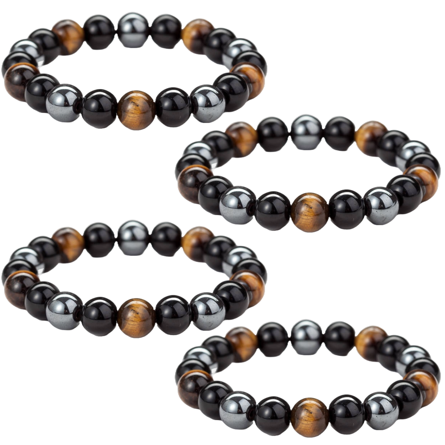 Hematite & Black Obsidian Triple Protection Bracelet for Men & Women