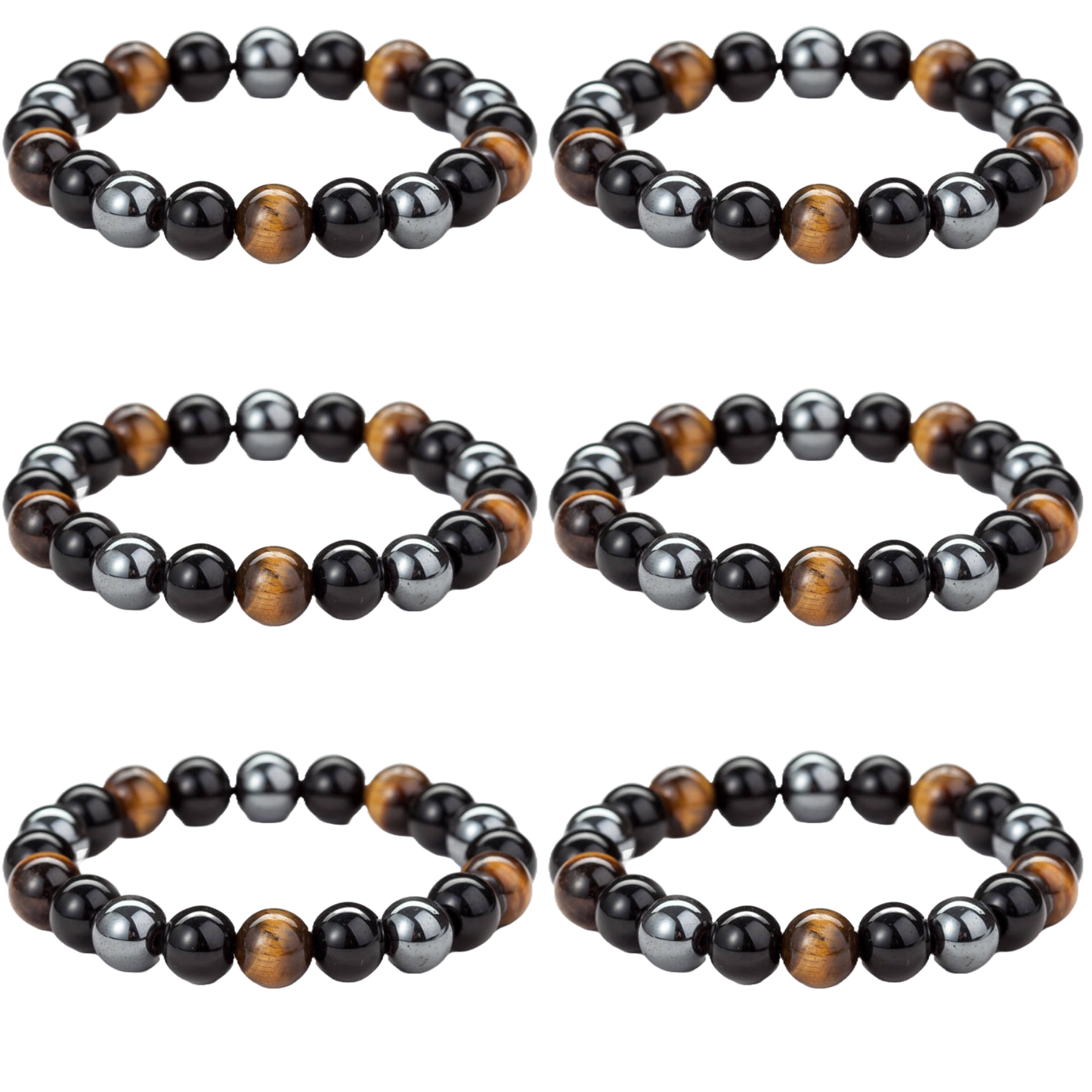 Hematite & Black Obsidian Triple Protection Bracelet for Men & Women