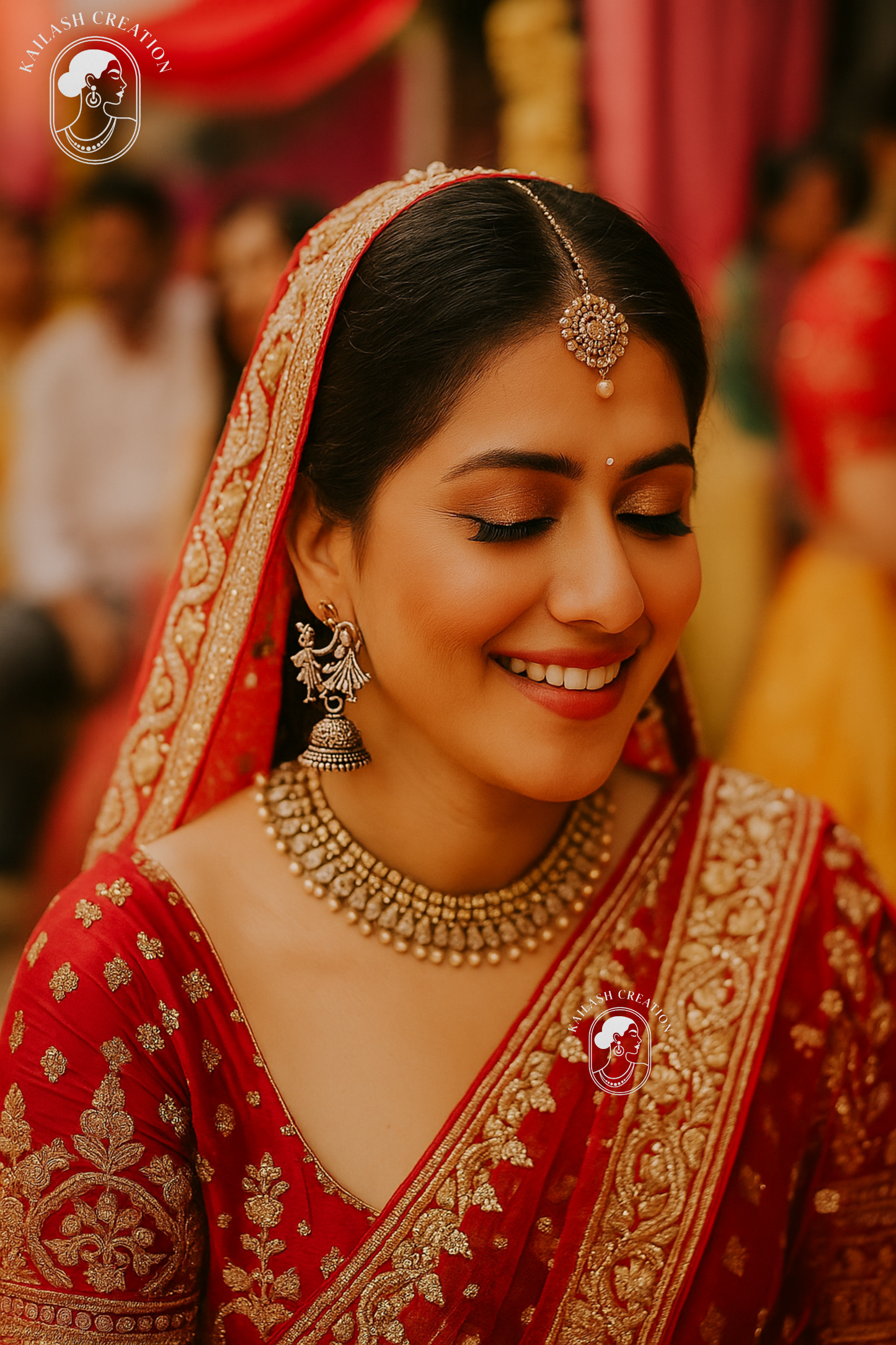 Dulha Dulhan Oxidized Silver Jhumki Earrings for Women